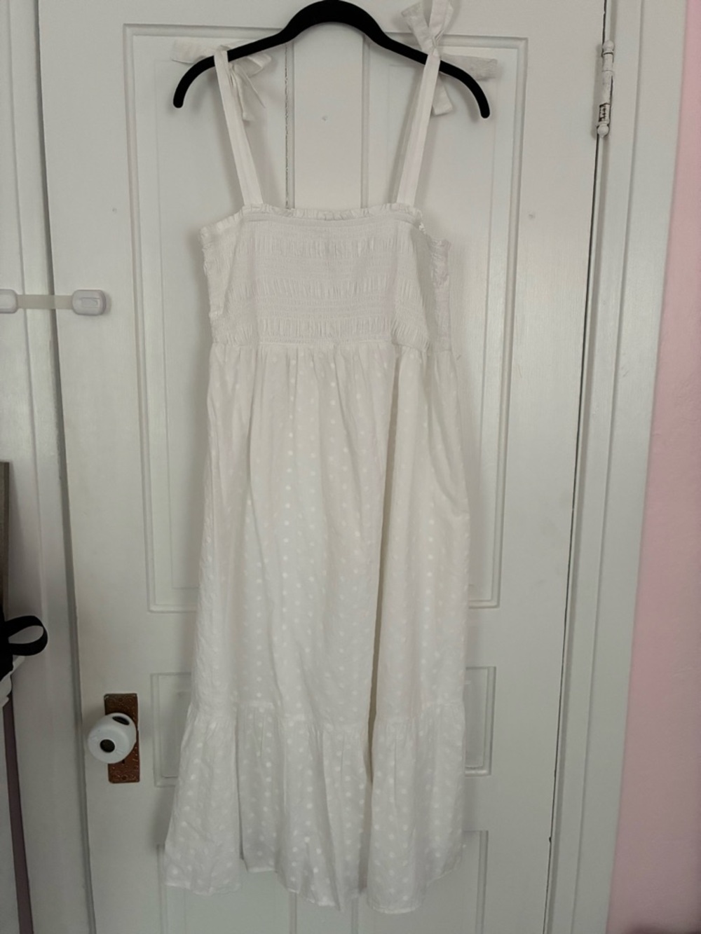 white boho style maternity dress